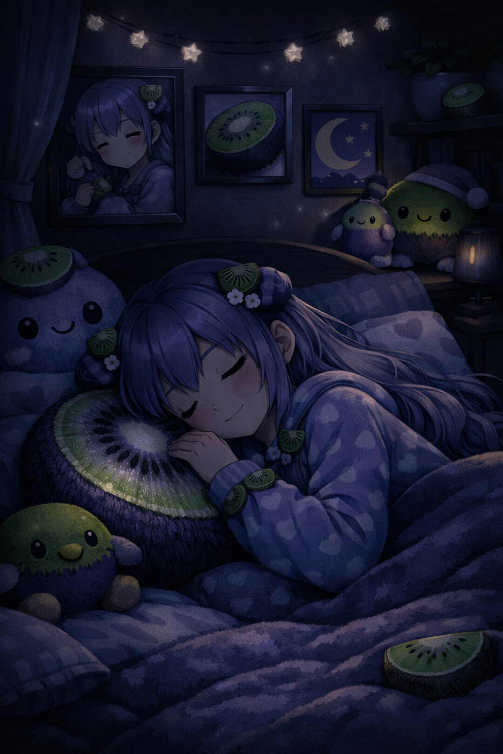 Anime Girl Sleep Dark Portrait